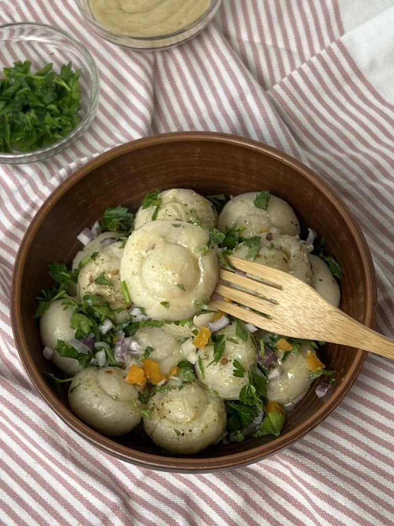 Cute glutenfree gnocchi mushroom tops recipe Cute glutenfree gnocchi mushroom tops recipe