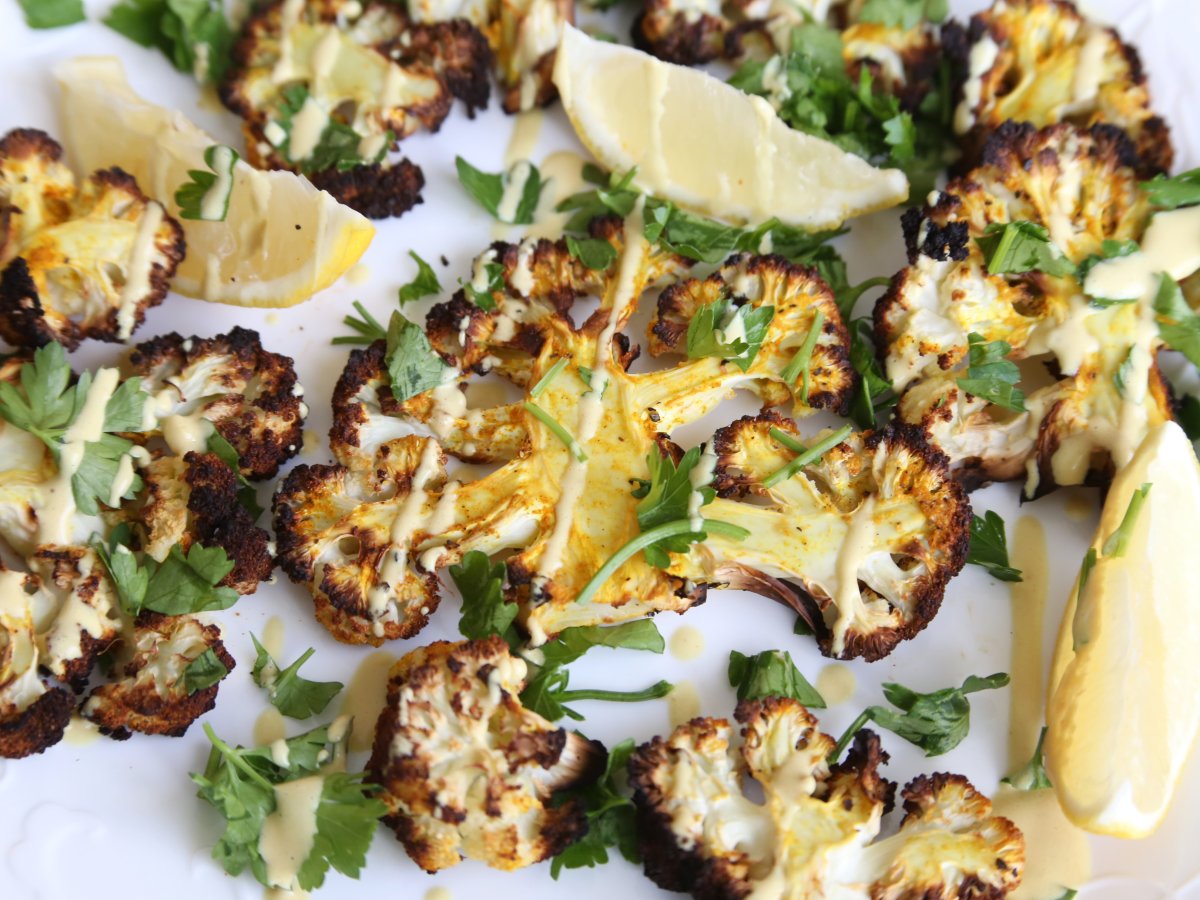 Smoked, Roasted Cauliflower Steaks - Healthy Alyona